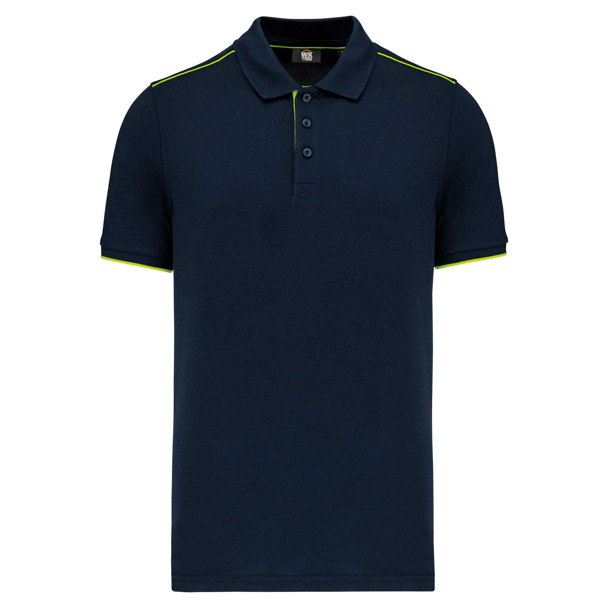 Polo Day To Day contrastado hombre Navy / Fluorescent Yellow