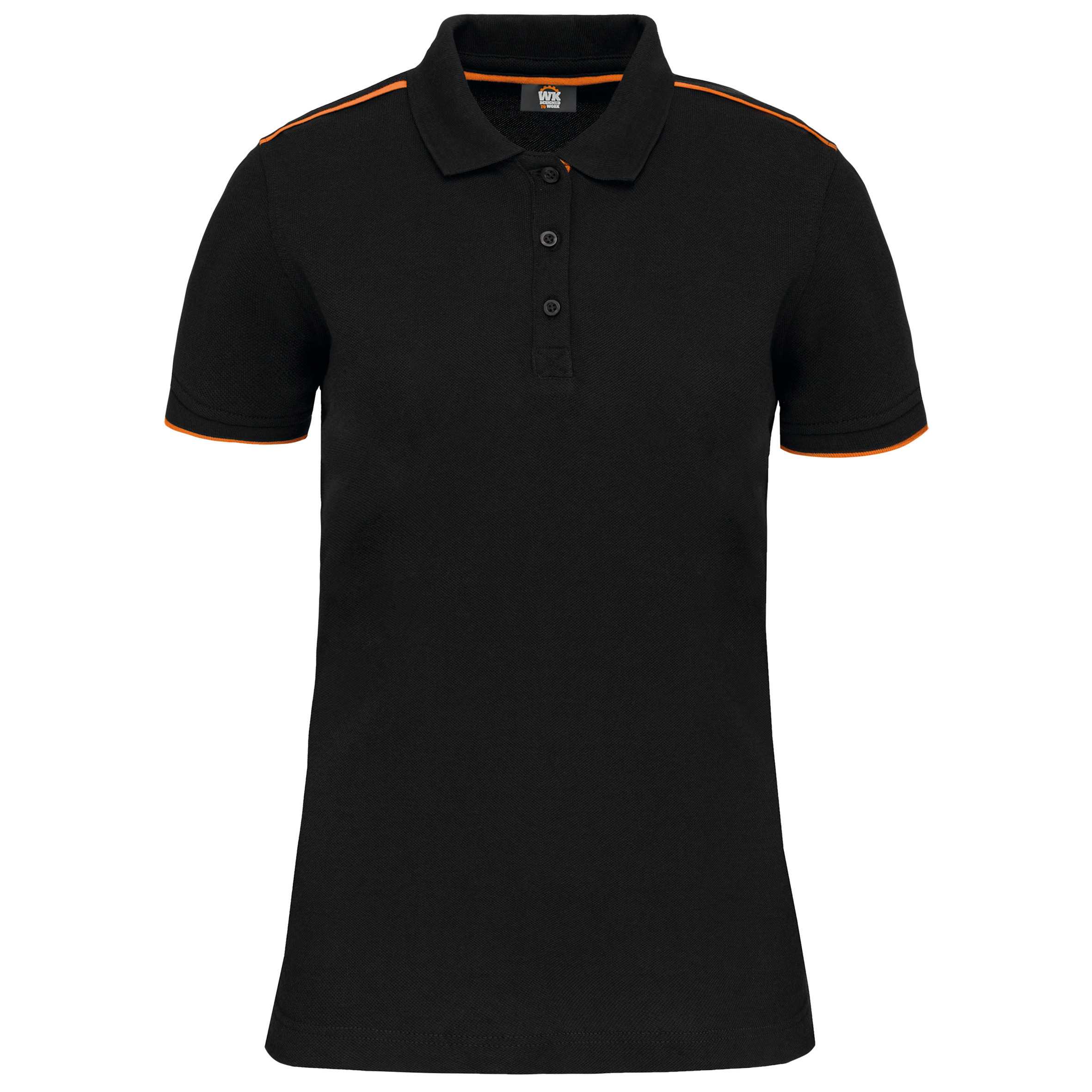 Polo Day To Day contrastado mujer Black / Orange