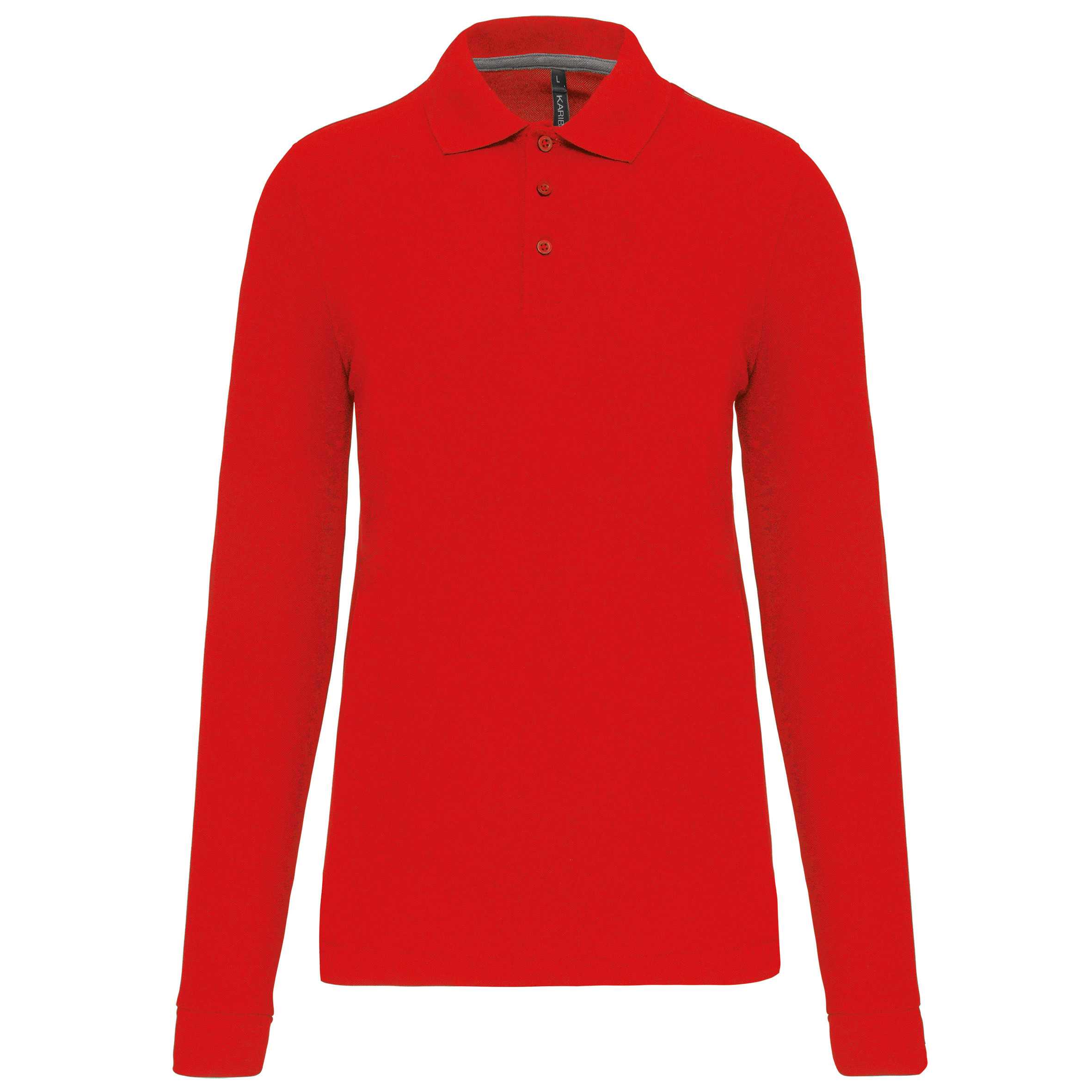 Polo Antibacteriano manga larga hombre Red