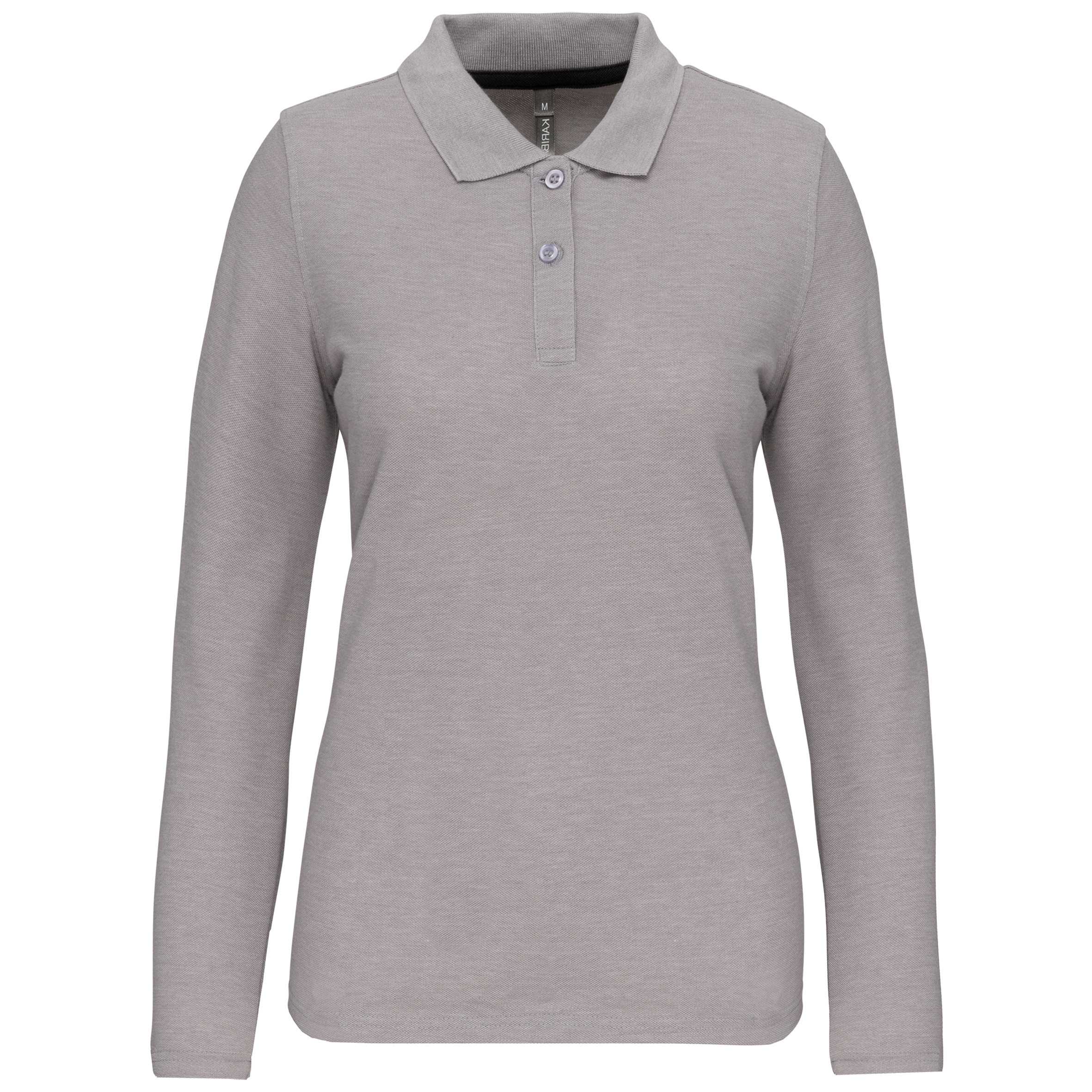Polo Antibacteriano manga larga mujer Oxford Grey