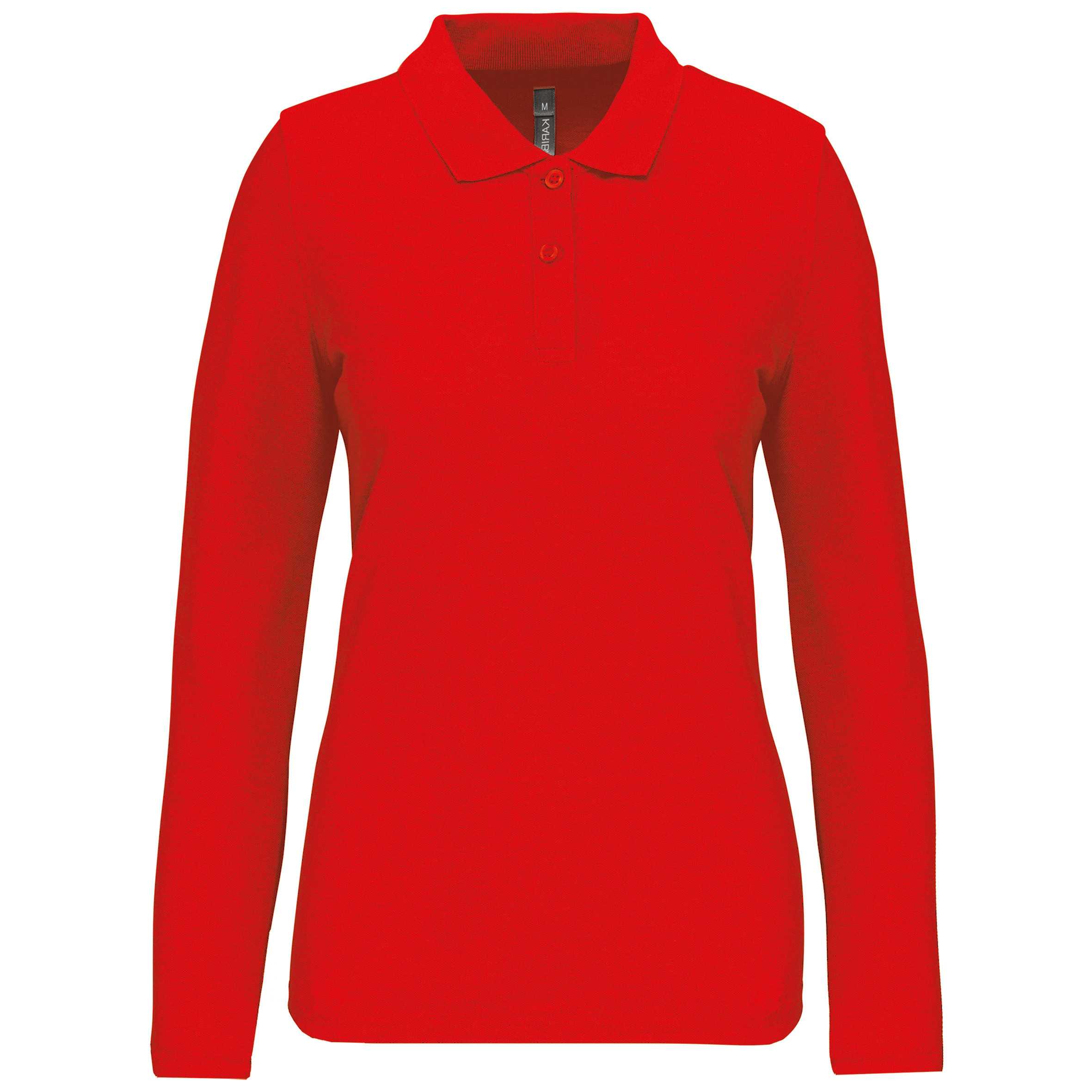 Polo Antibacteriano manga larga mujer Red