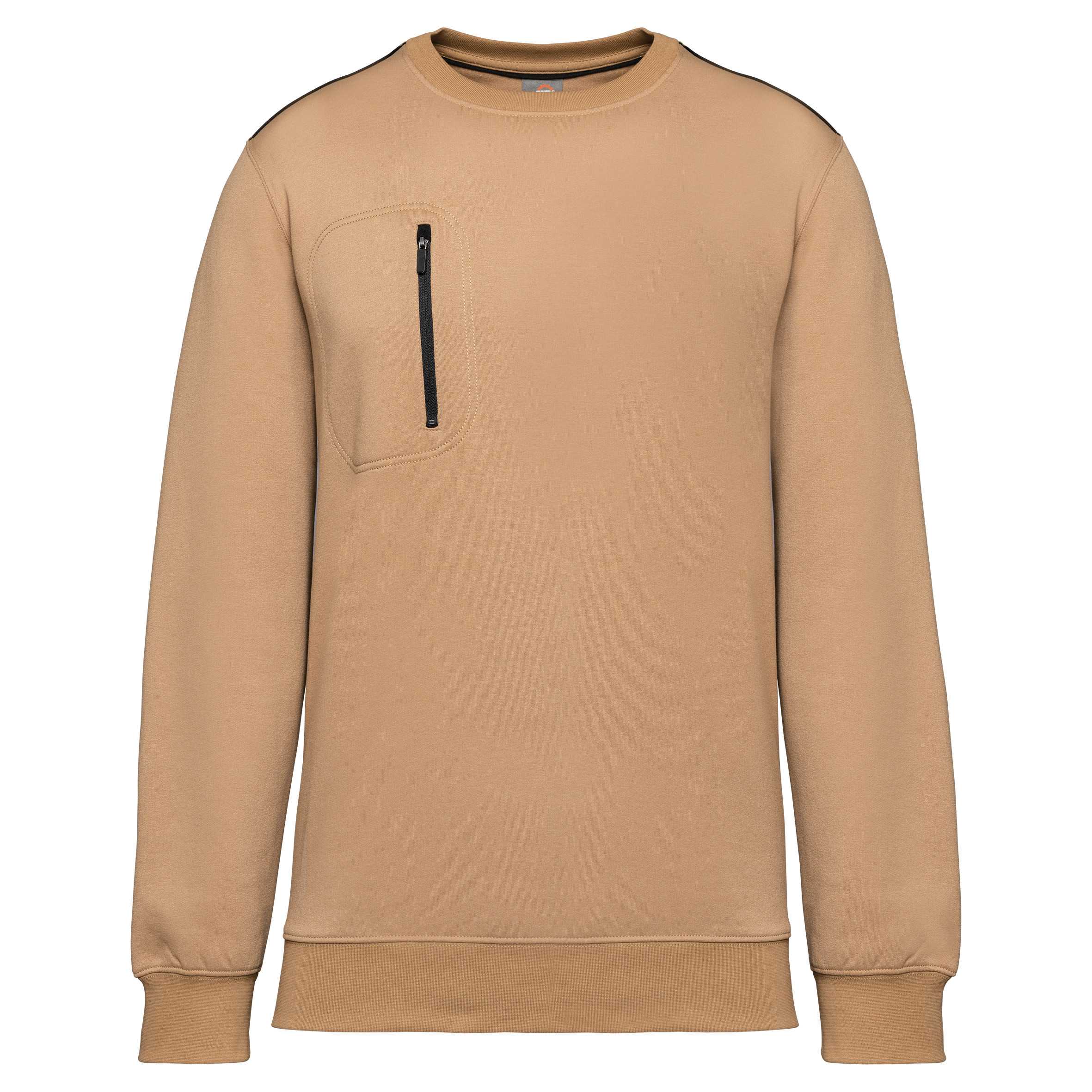 Sudadera Day To Day con bolsillo a zip contraste - Unisex Camel / Black