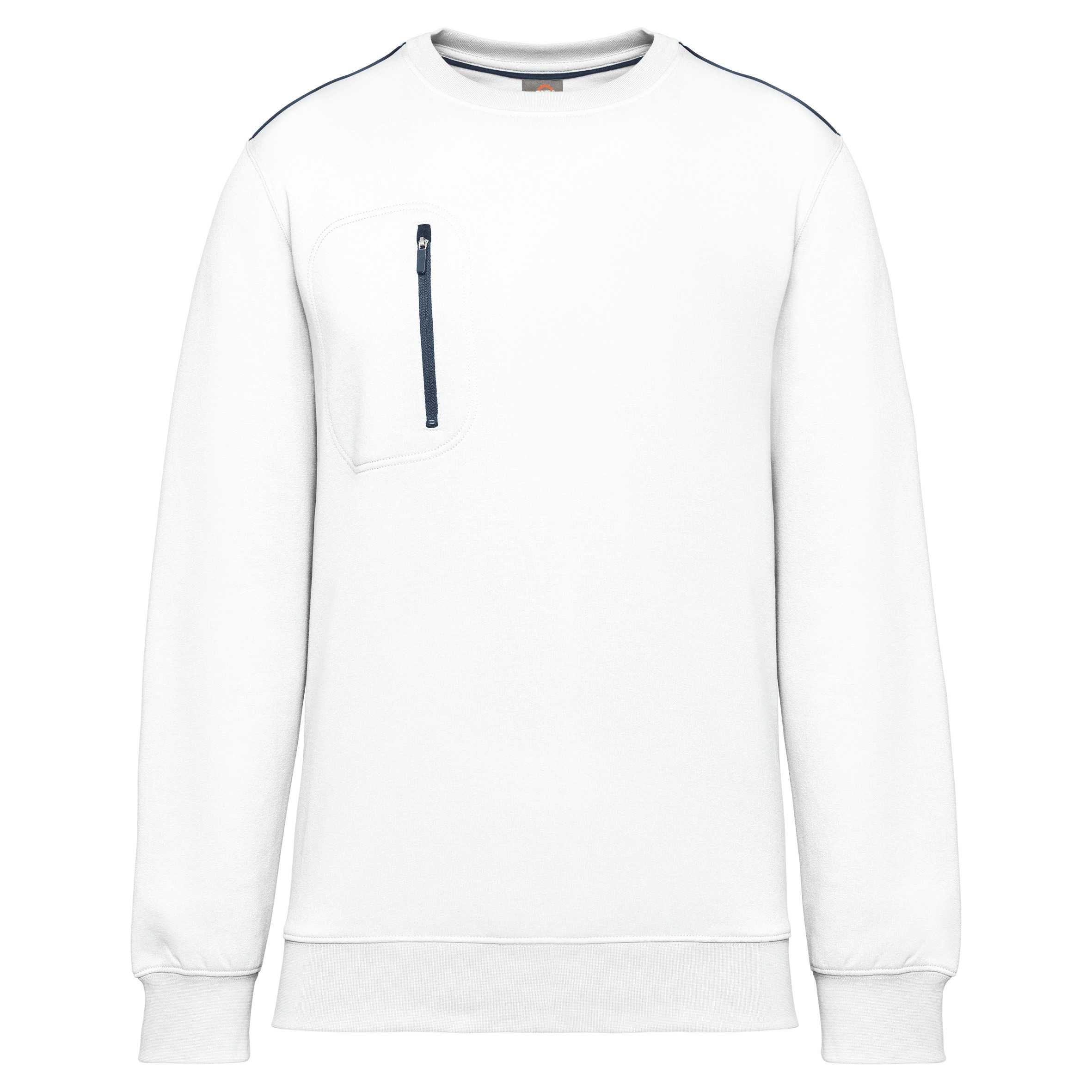 Sudadera Day To Day con bolsillo a zip contraste - Unisex White / Navy