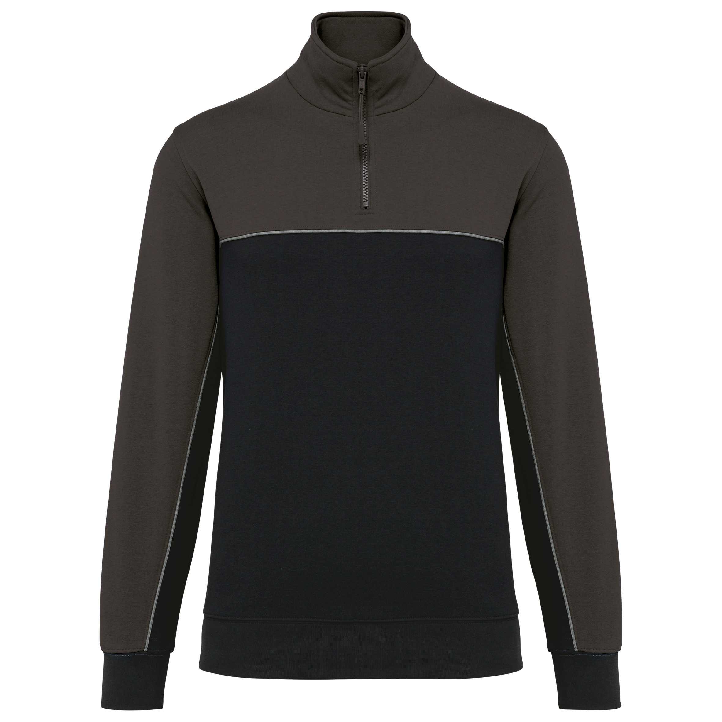 Sudadera 1/4 cremallera ecorresponsable– Unisex Black / Dark Grey