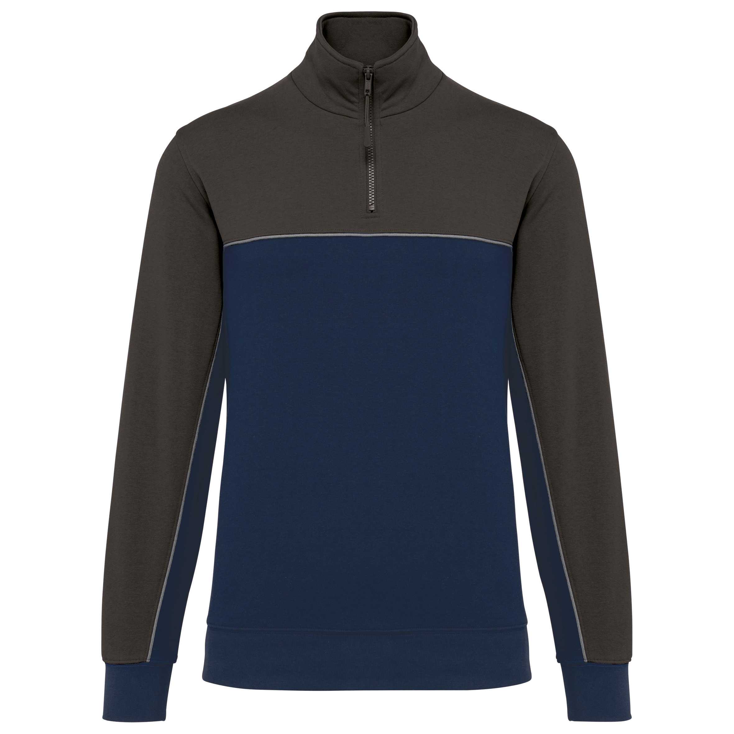 Sudadera 1/4 cremallera ecorresponsable– Unisex Navy / Dark Grey