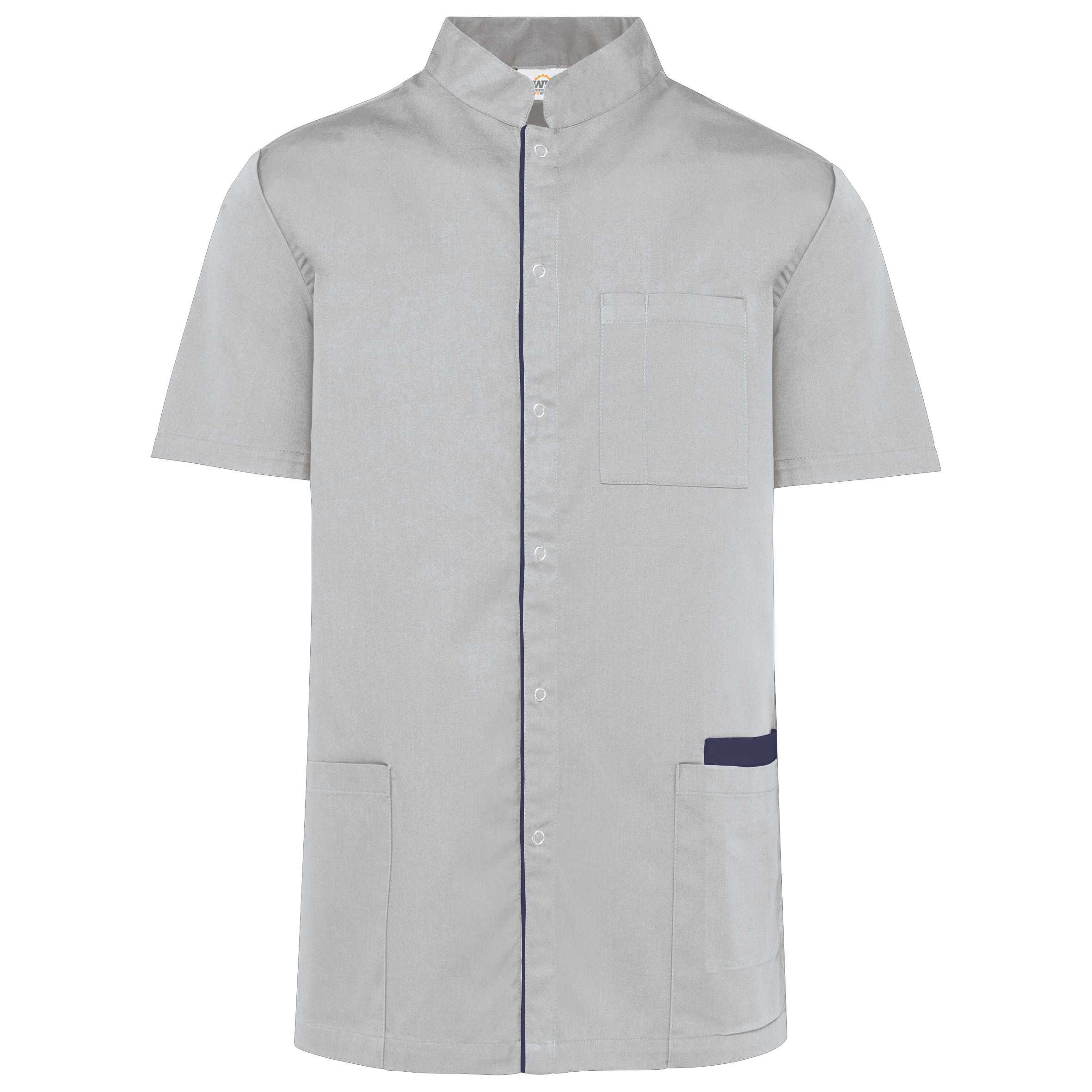 Blusa polialgodón con botones a presión hombre Snow Grey