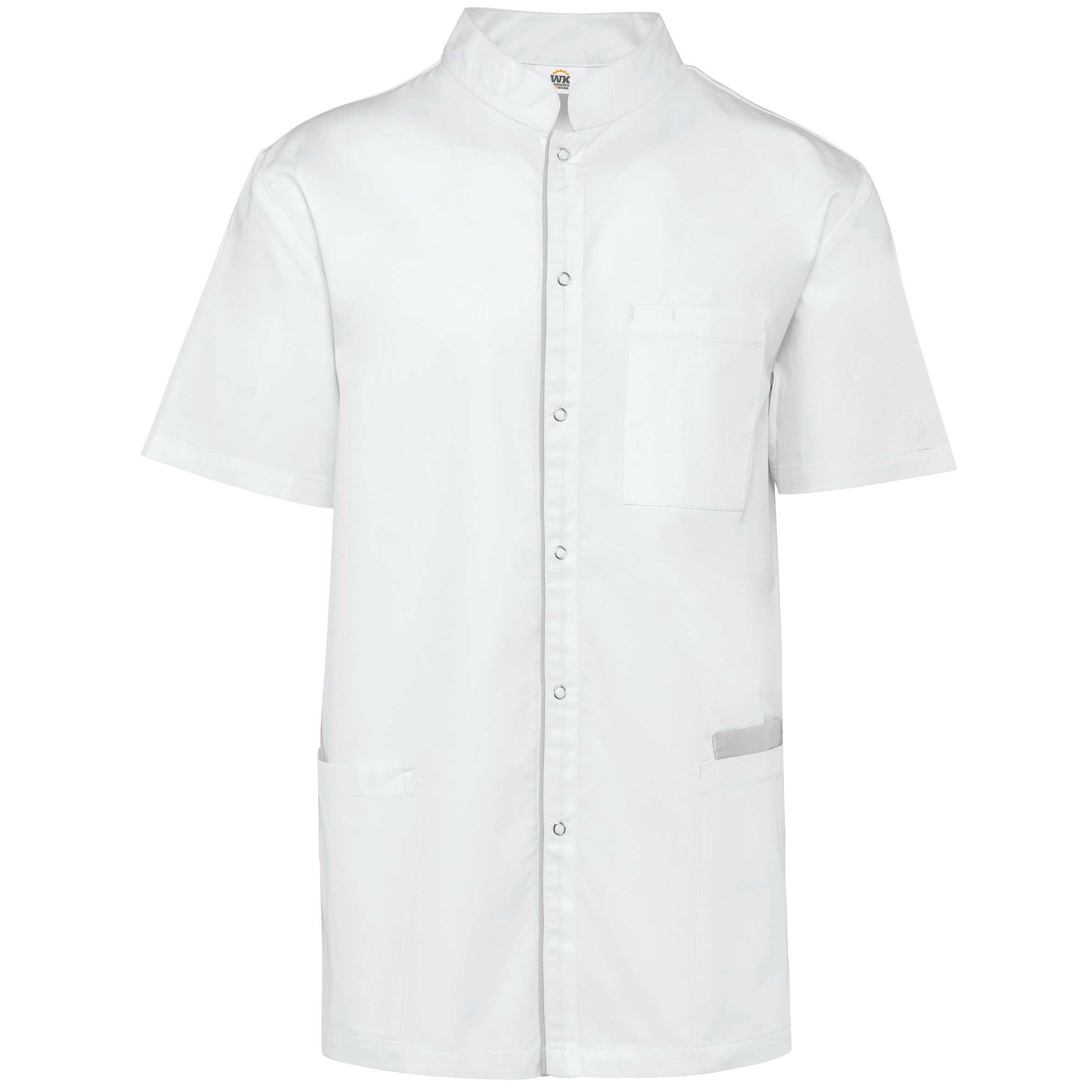 Blusa polialgodón con botones a presión hombre White