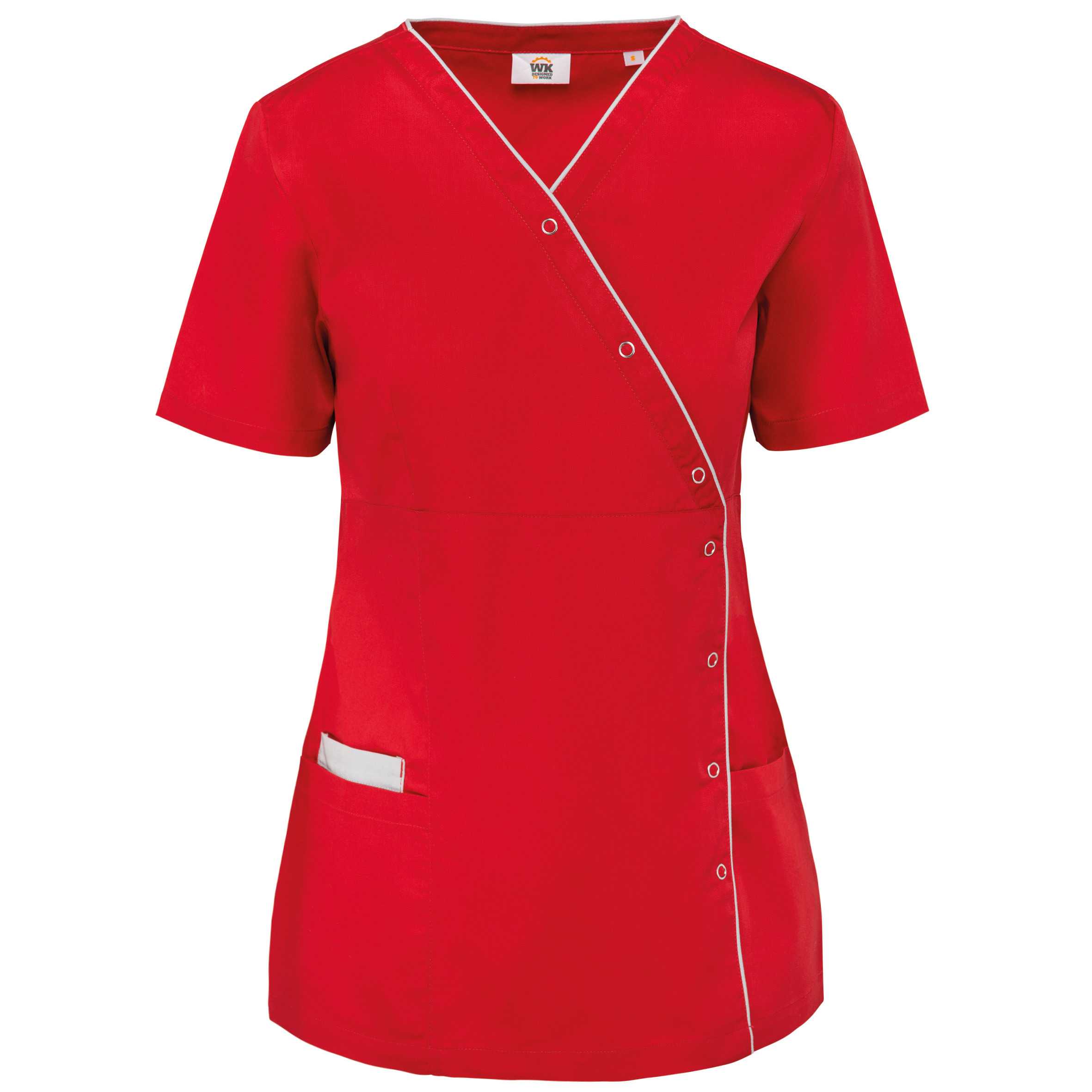 Blusa polialgodón con botones a presión mujer Deep Red
