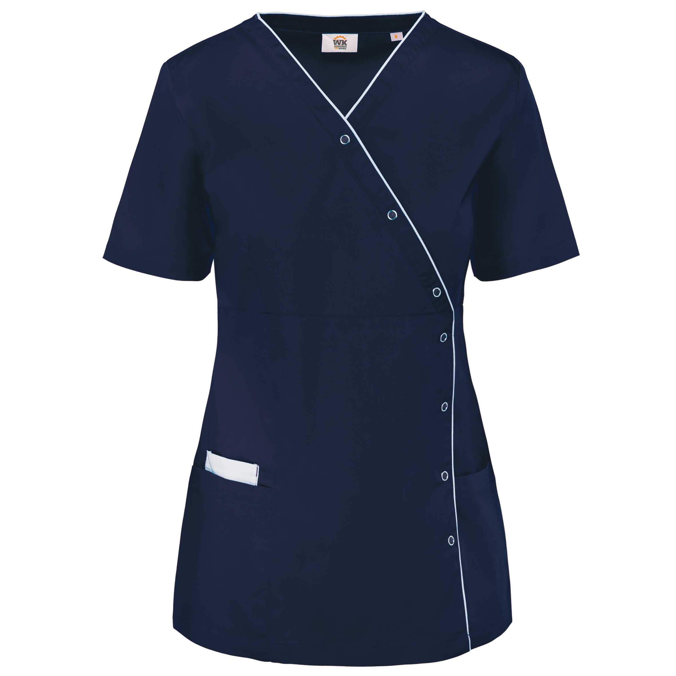 Blusa polialgodón con botones a presión mujer Navy