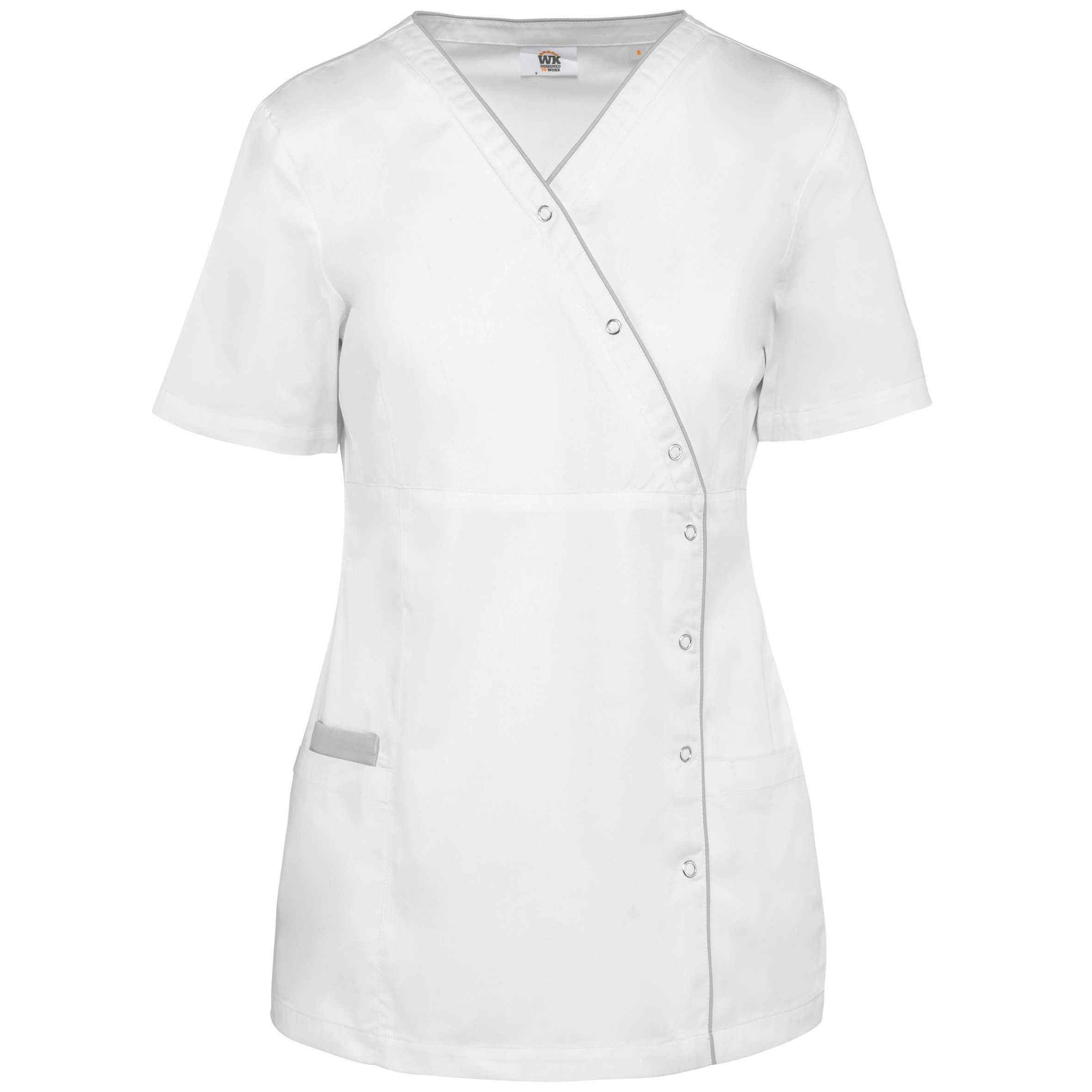 Blusa polialgodón con botones a presión mujer White