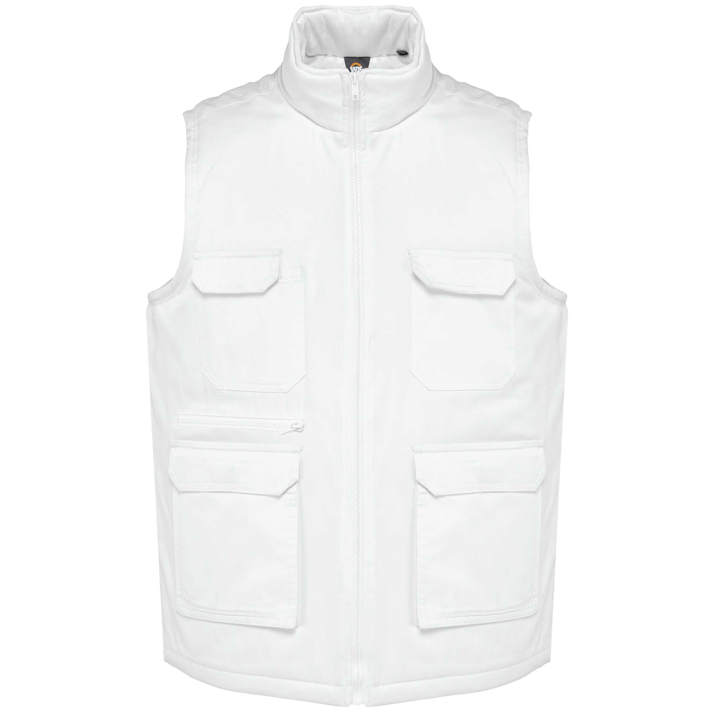 Chaleco polialgodón multibolsillos acolchado - Unisex White