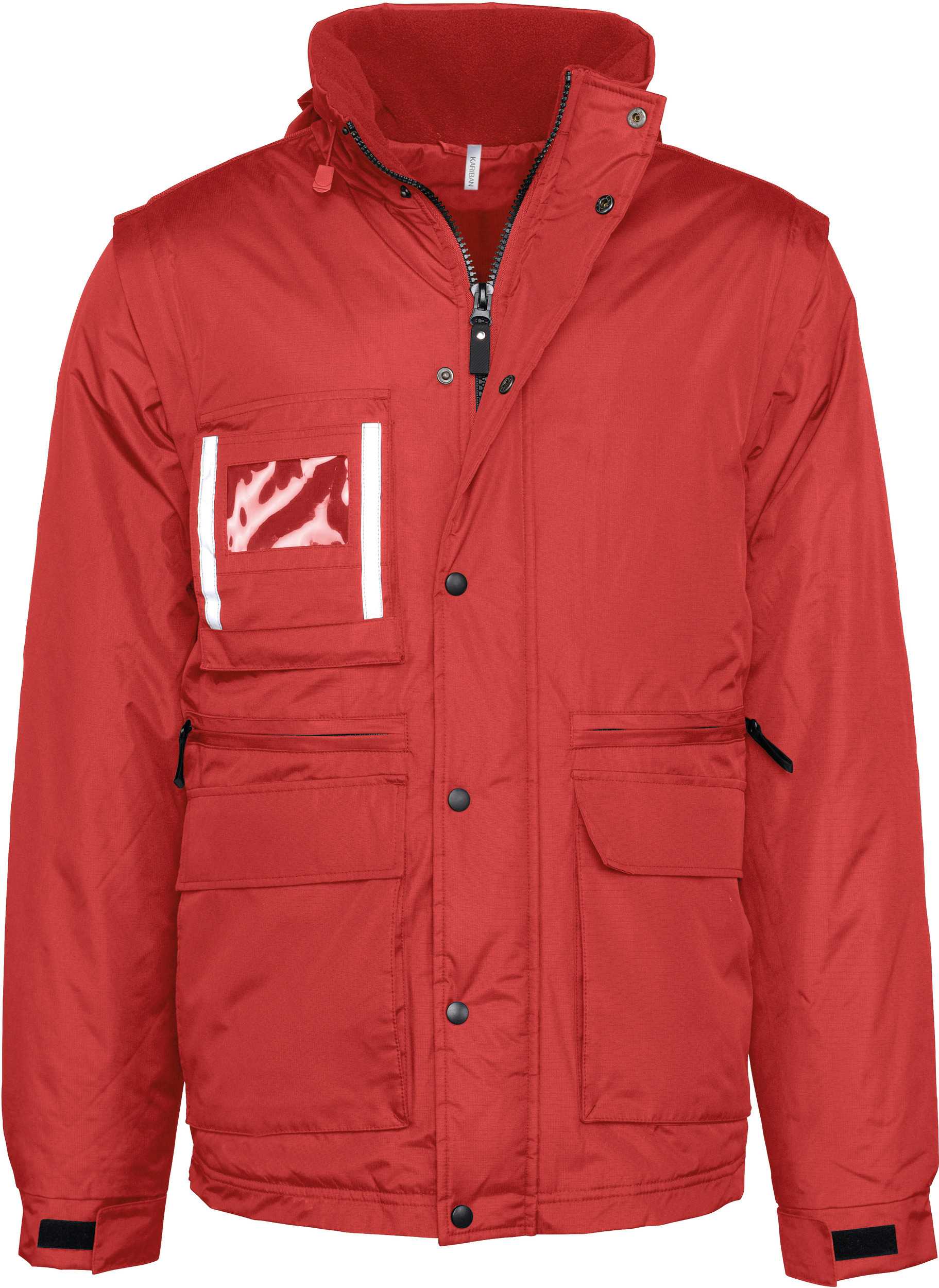 Parka workwear con mangas extraíbles Red