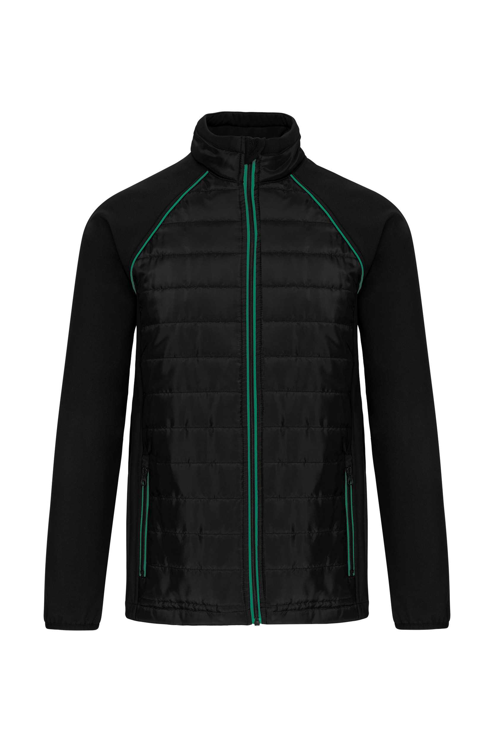 Chaqueta Day To day bimaterial - Unisex Black / Kelly Green