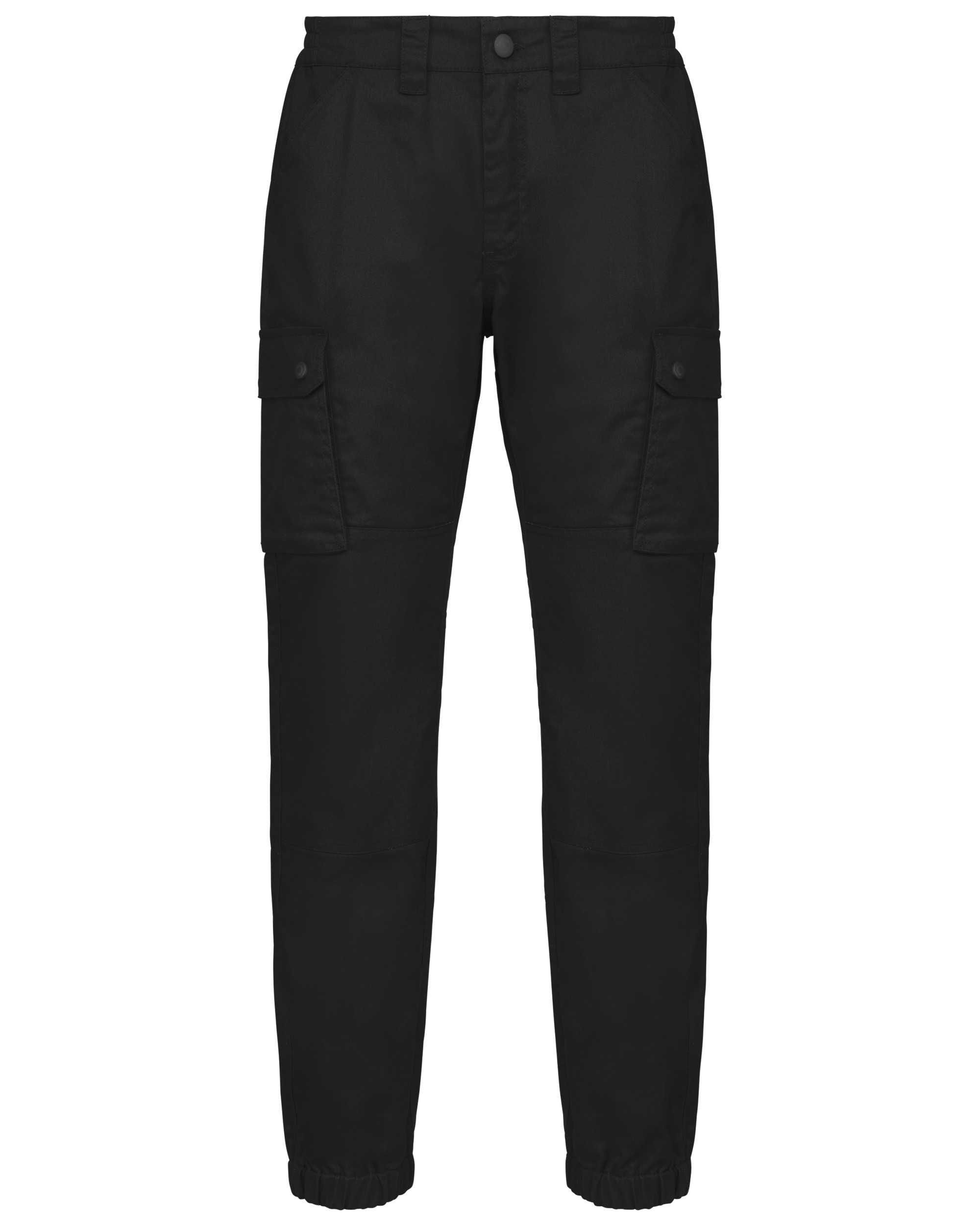 Pantalón cargo unisex con bajo elástico Black