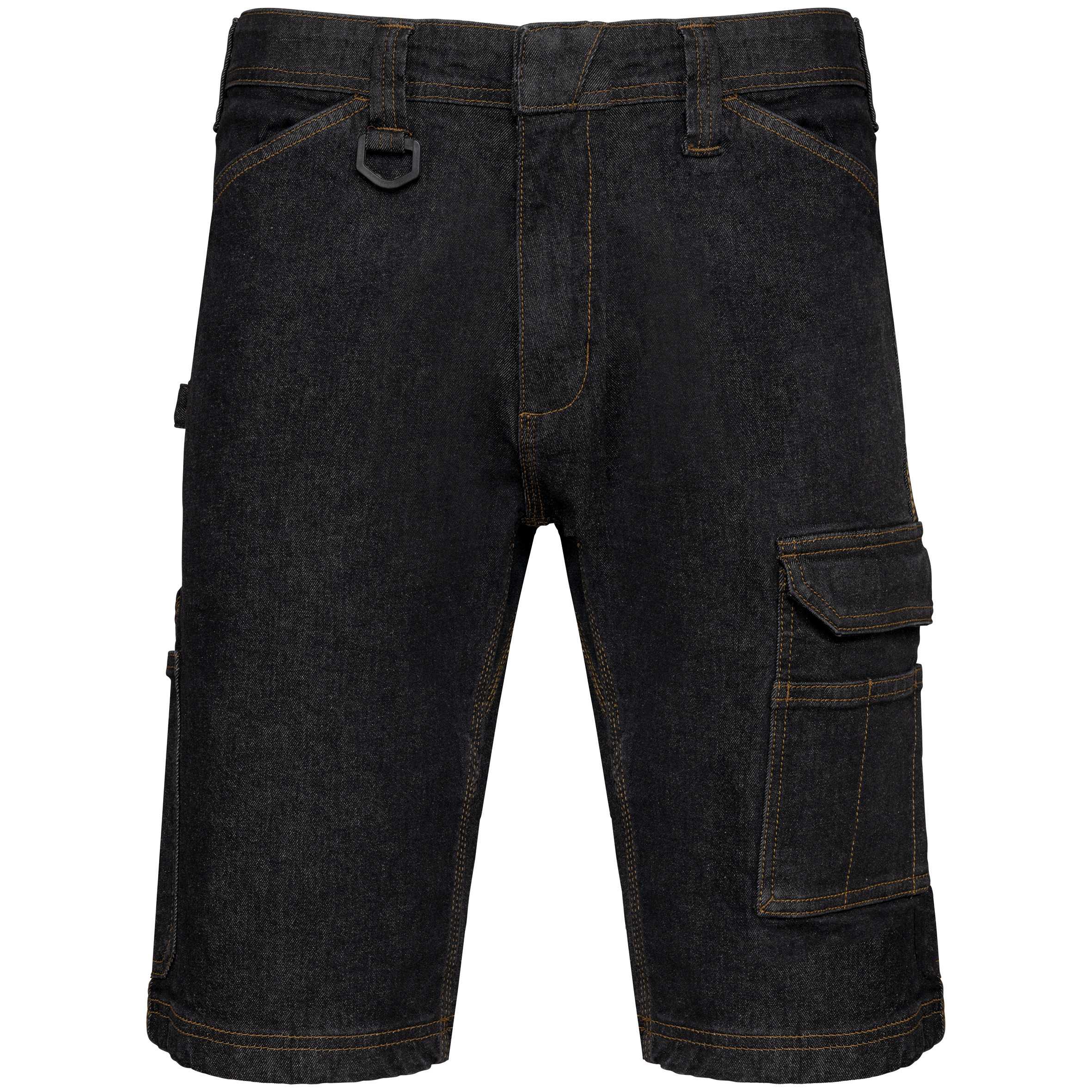 Bermuda denim multibolsillos hombre Black Rinse
