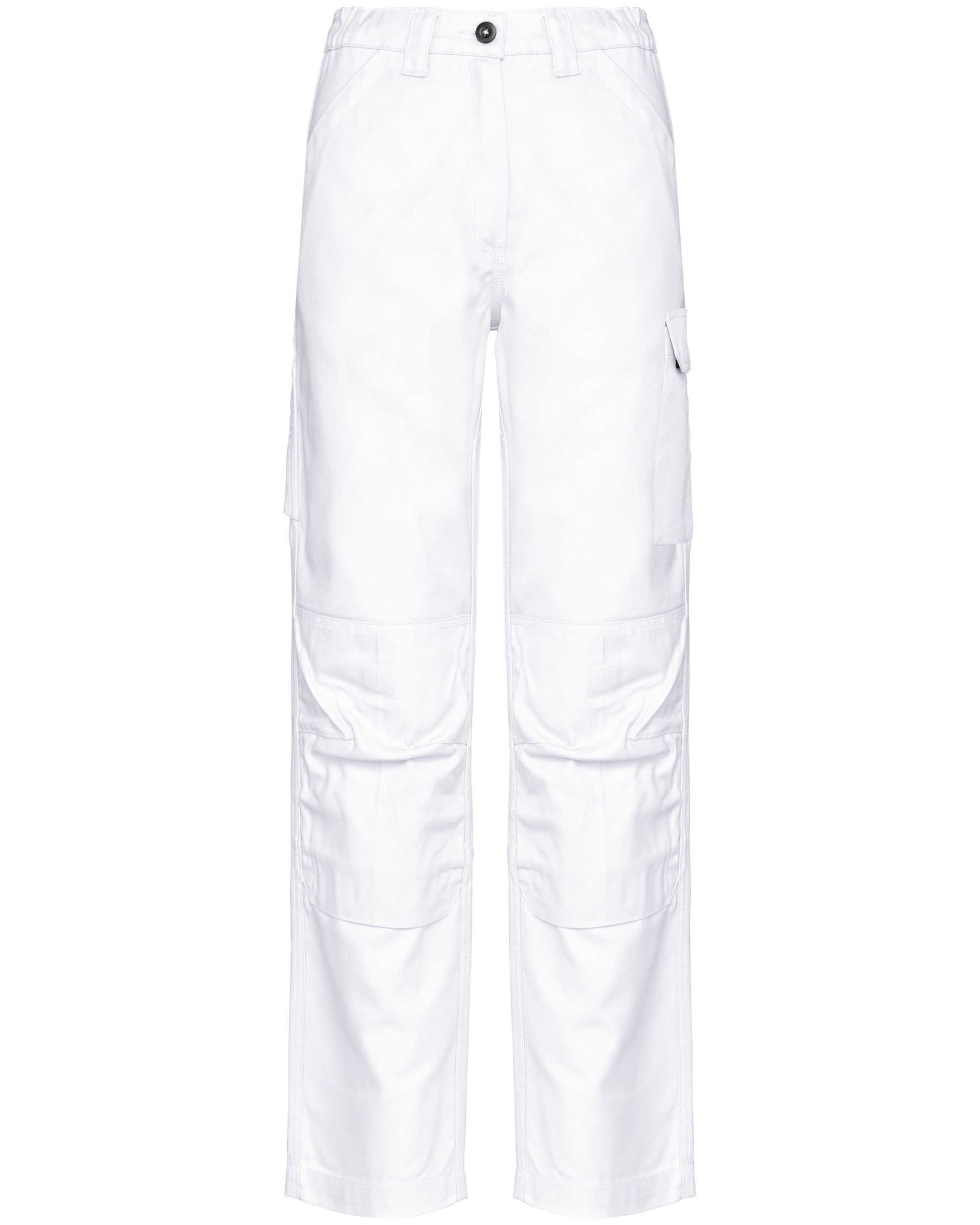 Pantalón de trabajo multibolsillos mujer White