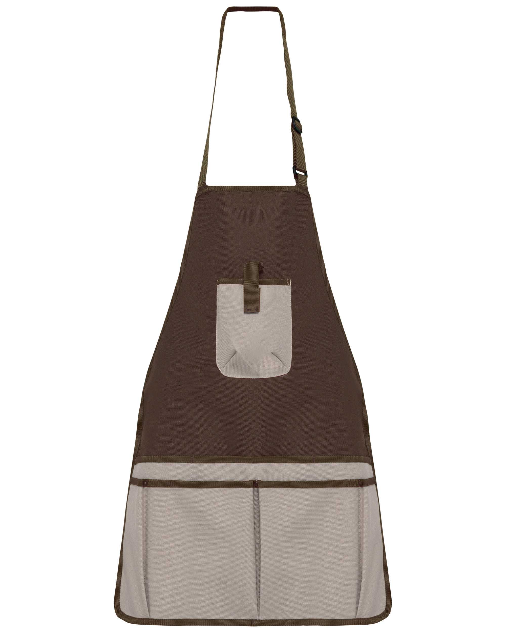 Delantal impermeable ecorresponsable para jardinería - Unisex Chocolate / Beige