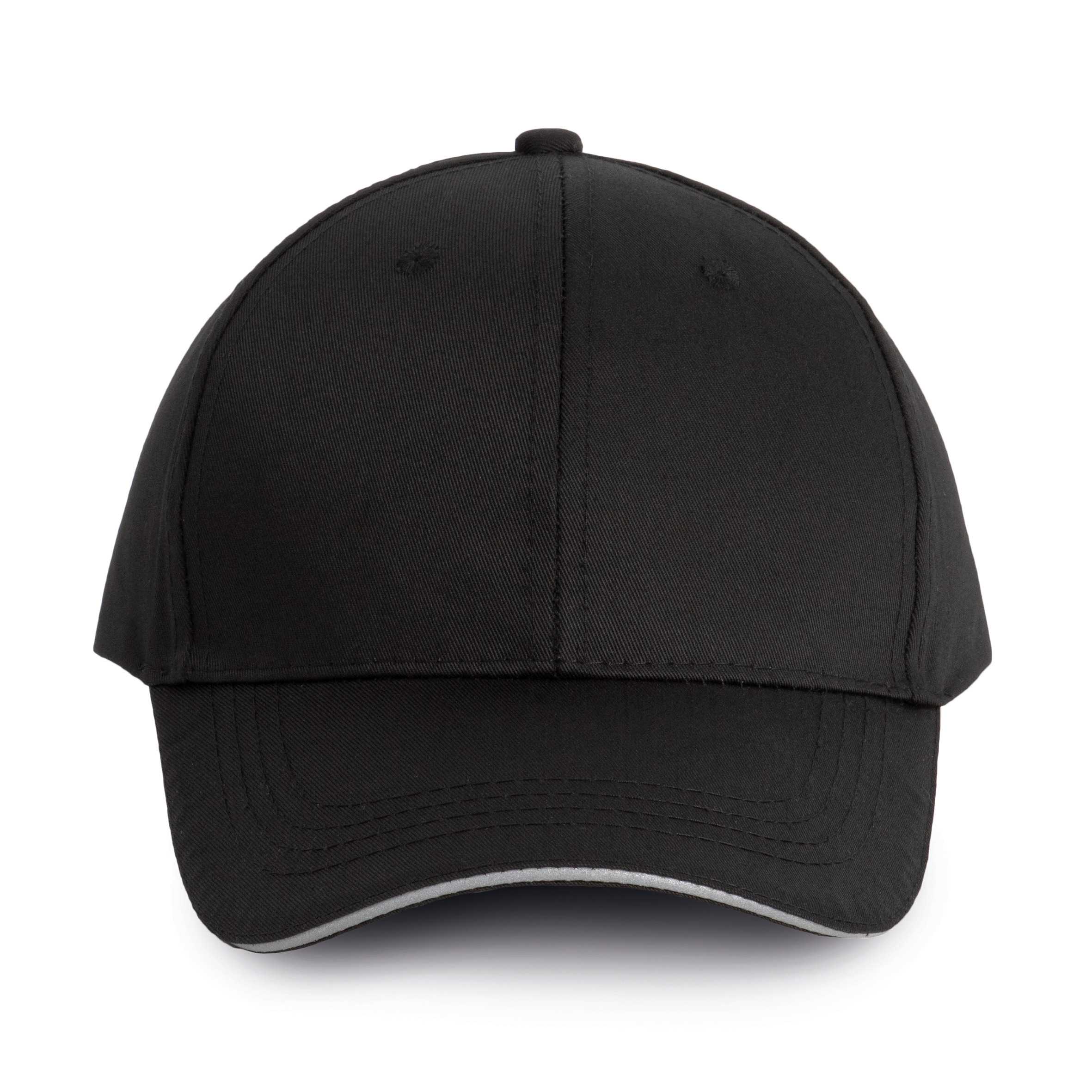Gorra sandwich contrastado 6 paneles - Certificado Oeko-Tex Black / Silver