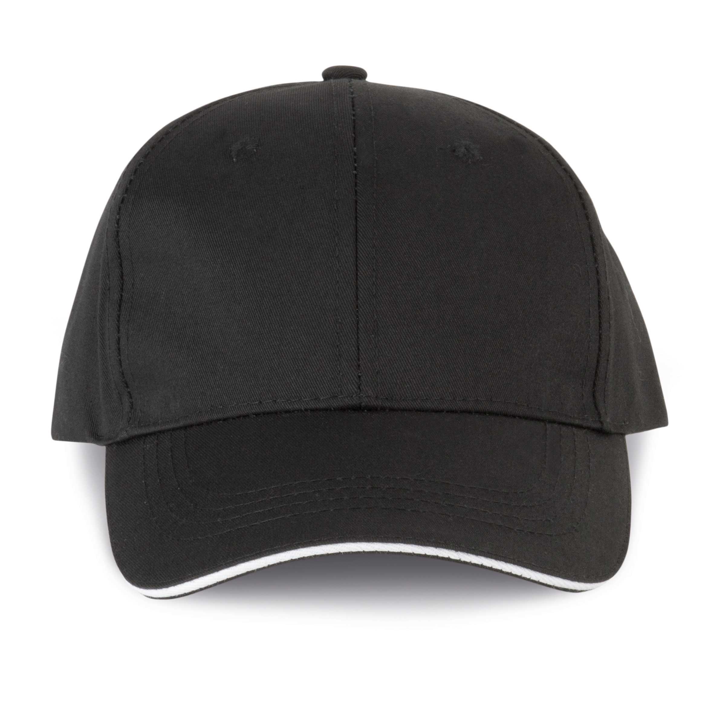 Gorra sandwich contrastado 6 paneles - Certificado Oeko-Tex Black / White