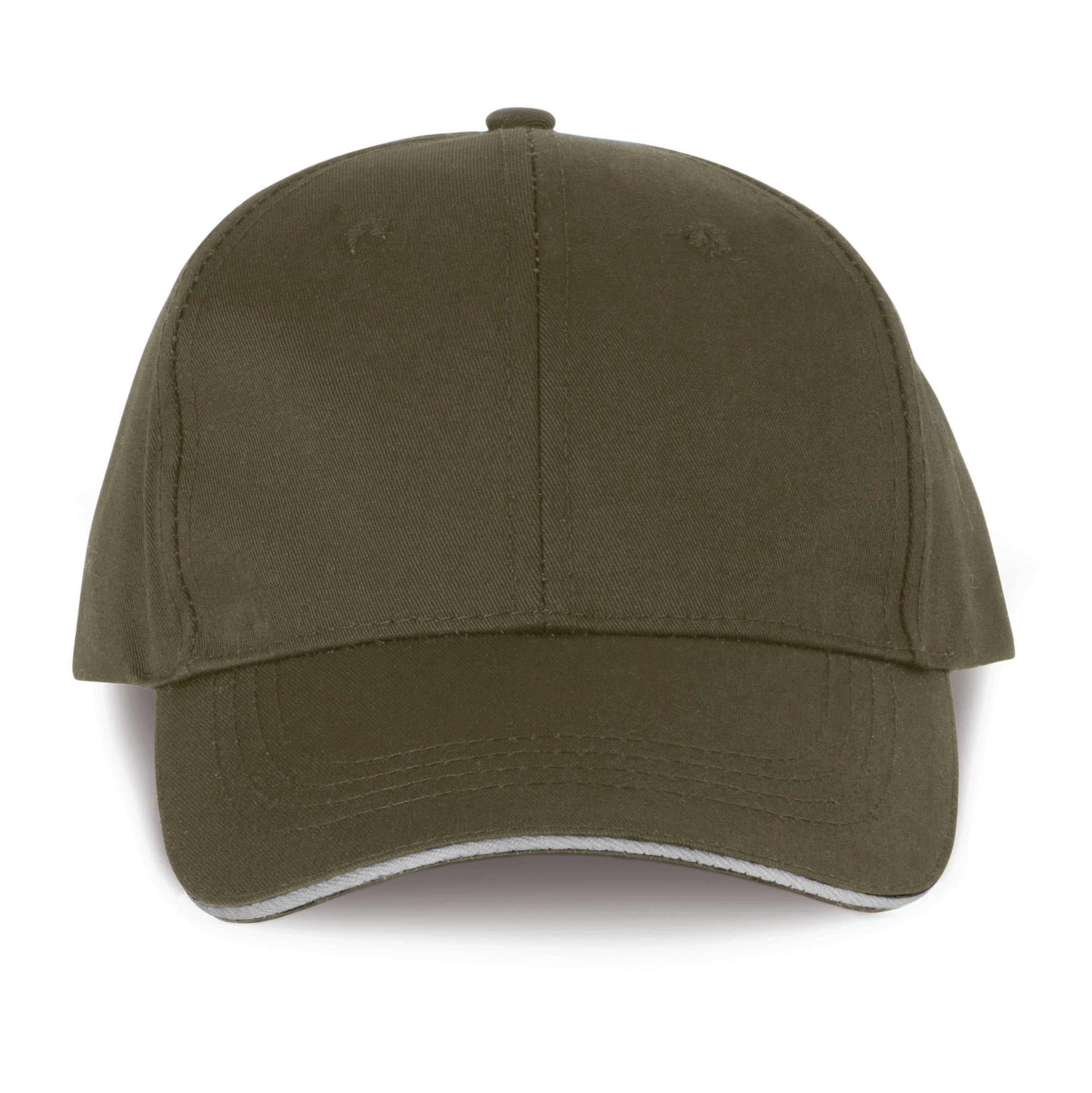 Gorra sandwich contrastado 6 paneles - Certificado Oeko-Tex Khaki / Light Grey