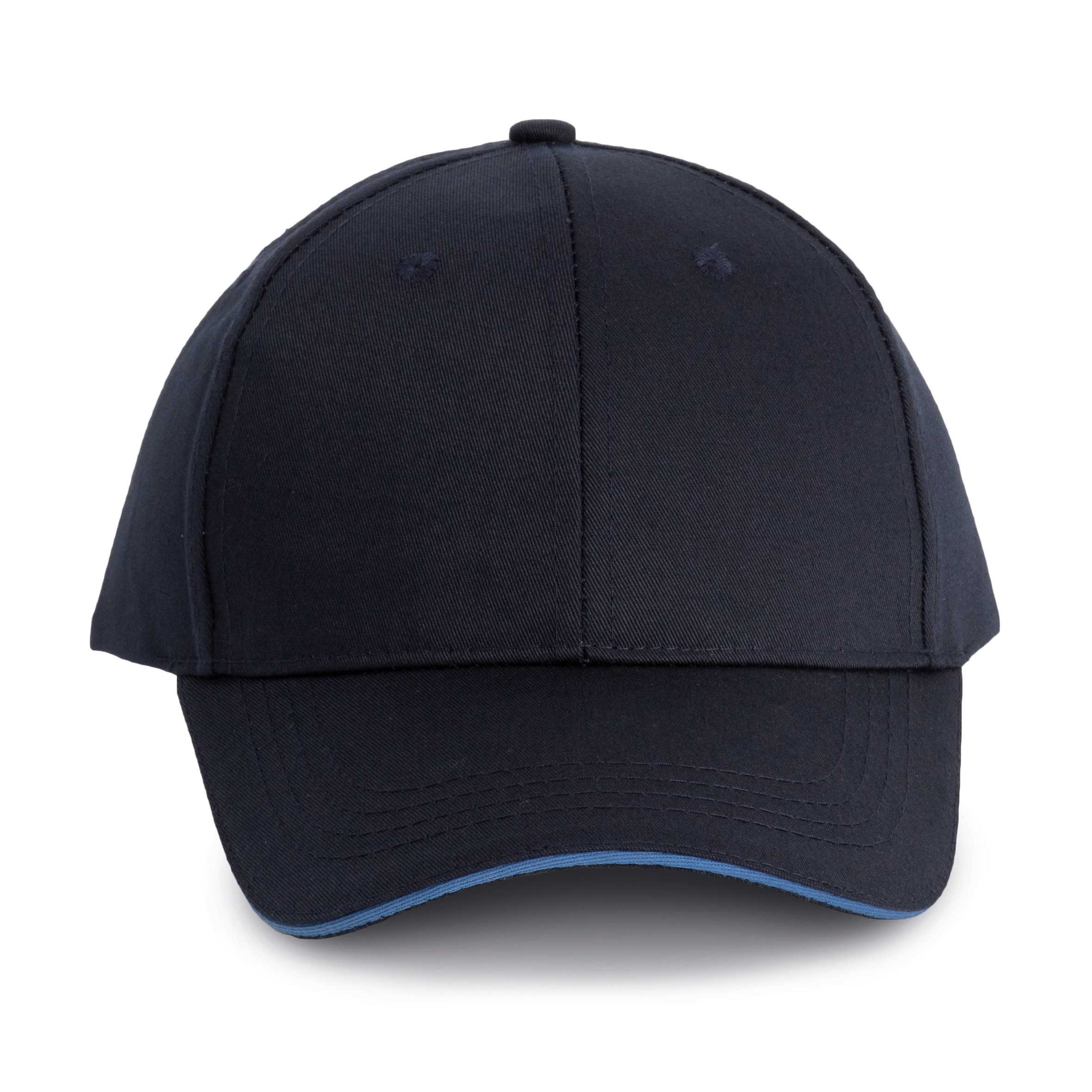 Gorra sandwich contrastado 6 paneles - Certificado Oeko-Tex Navy / Light Royal Blue