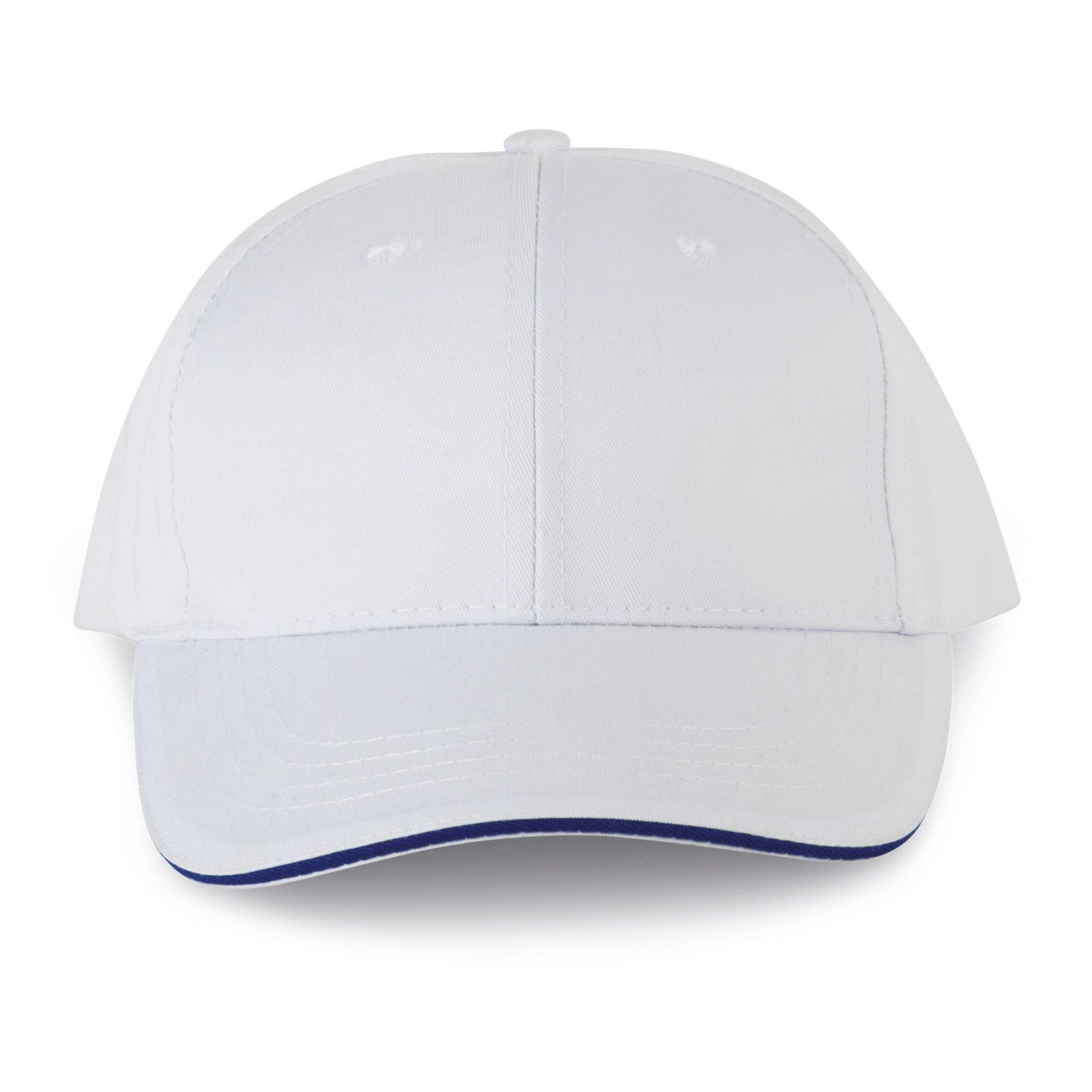 Gorra sandwich contrastado 6 paneles - Certificado Oeko-Tex White / Navy