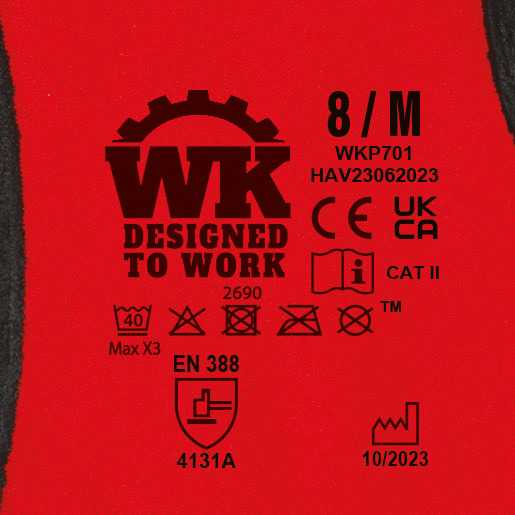 Guantes para manipulación de materiales ligeros Red