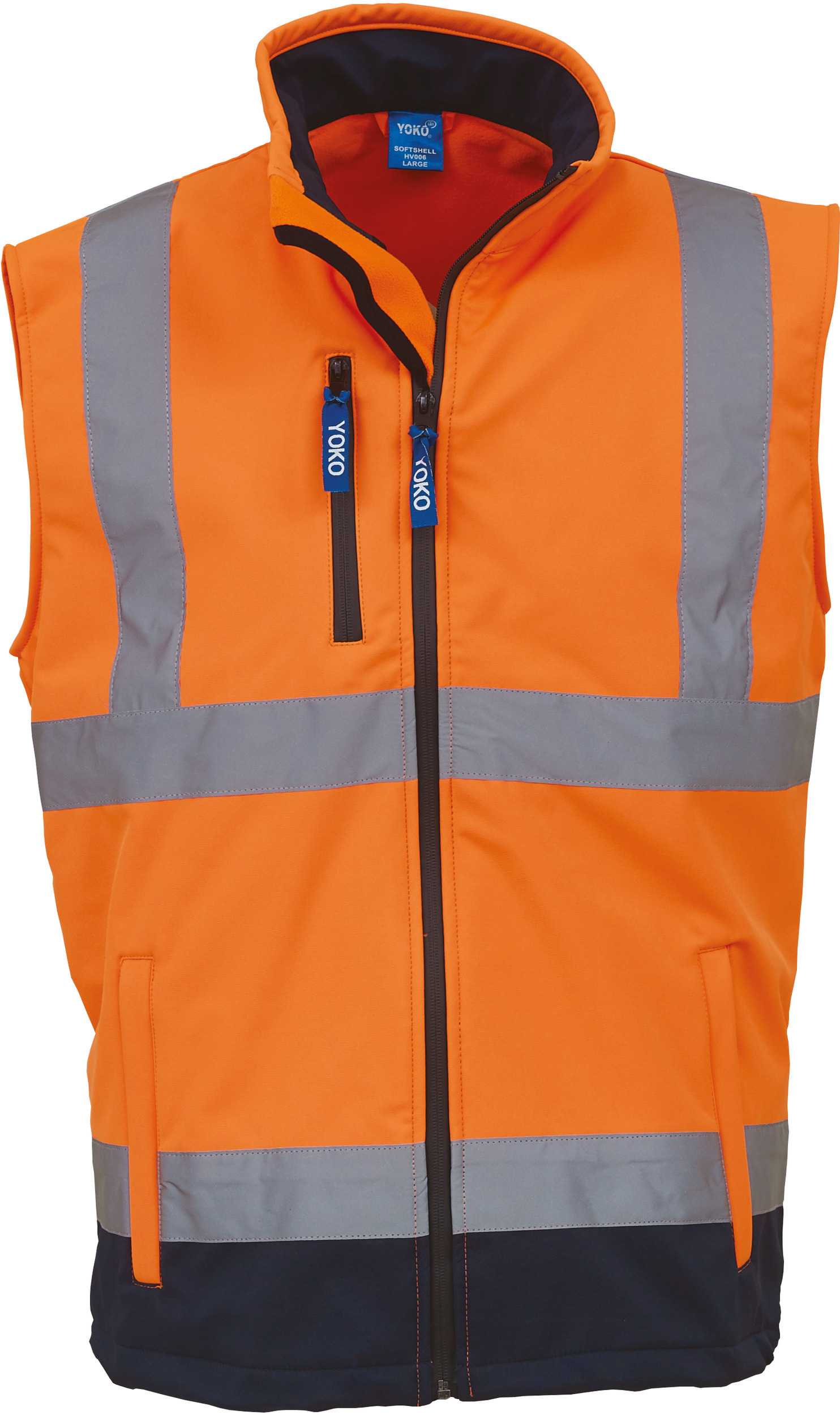 Chaleco Softshell alta visibilidad Hi Vis Orange / Navy
