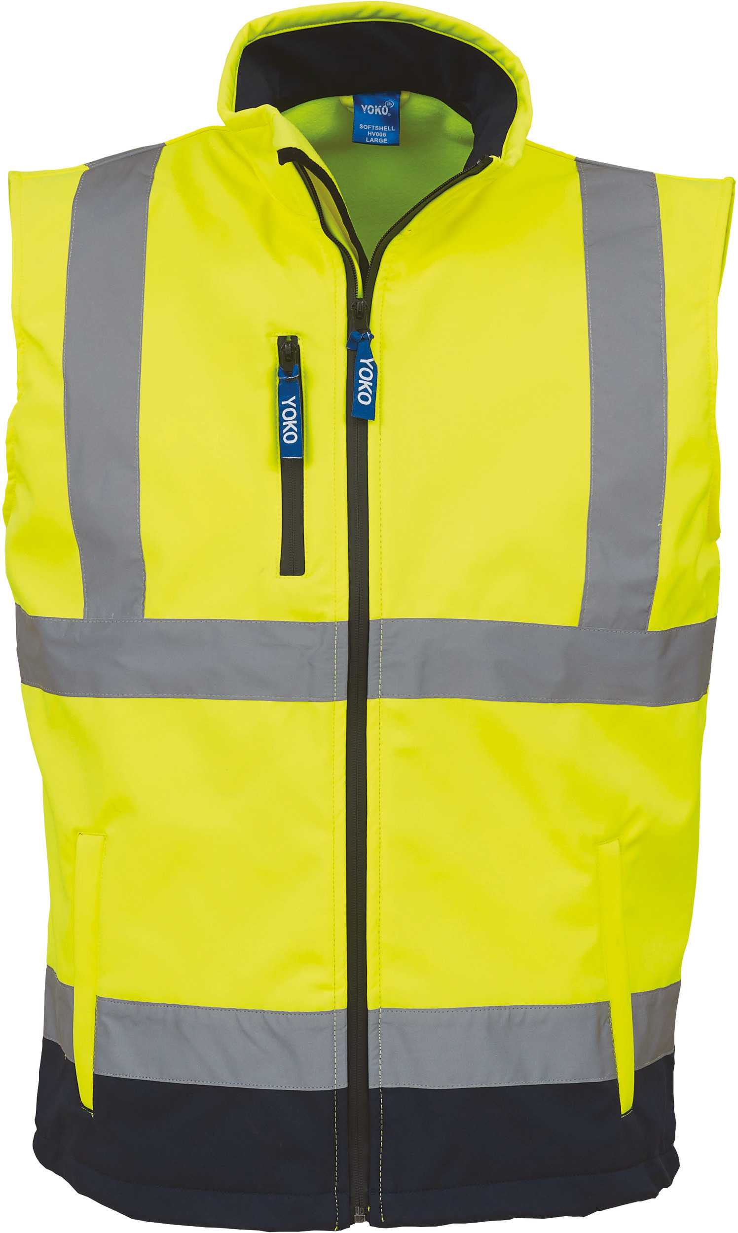 Chaleco Softshell alta visibilidad Hi Vis Yellow / Navy