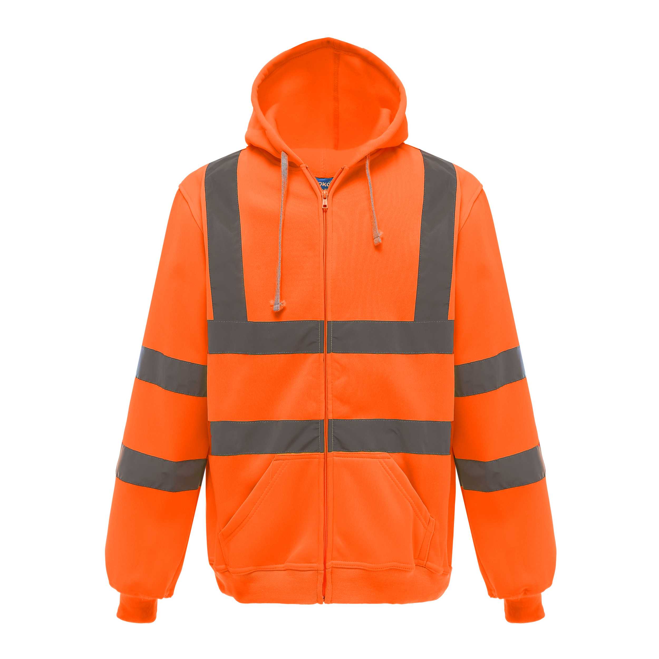 Sudadera cremallera y capucha Hi Vis Orange