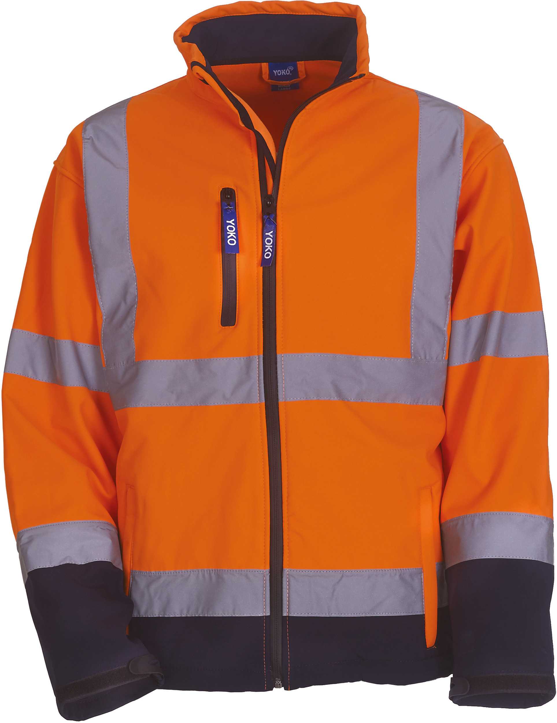 Chaqueta Softshell alta visibilidad Hi Vis Orange / Navy