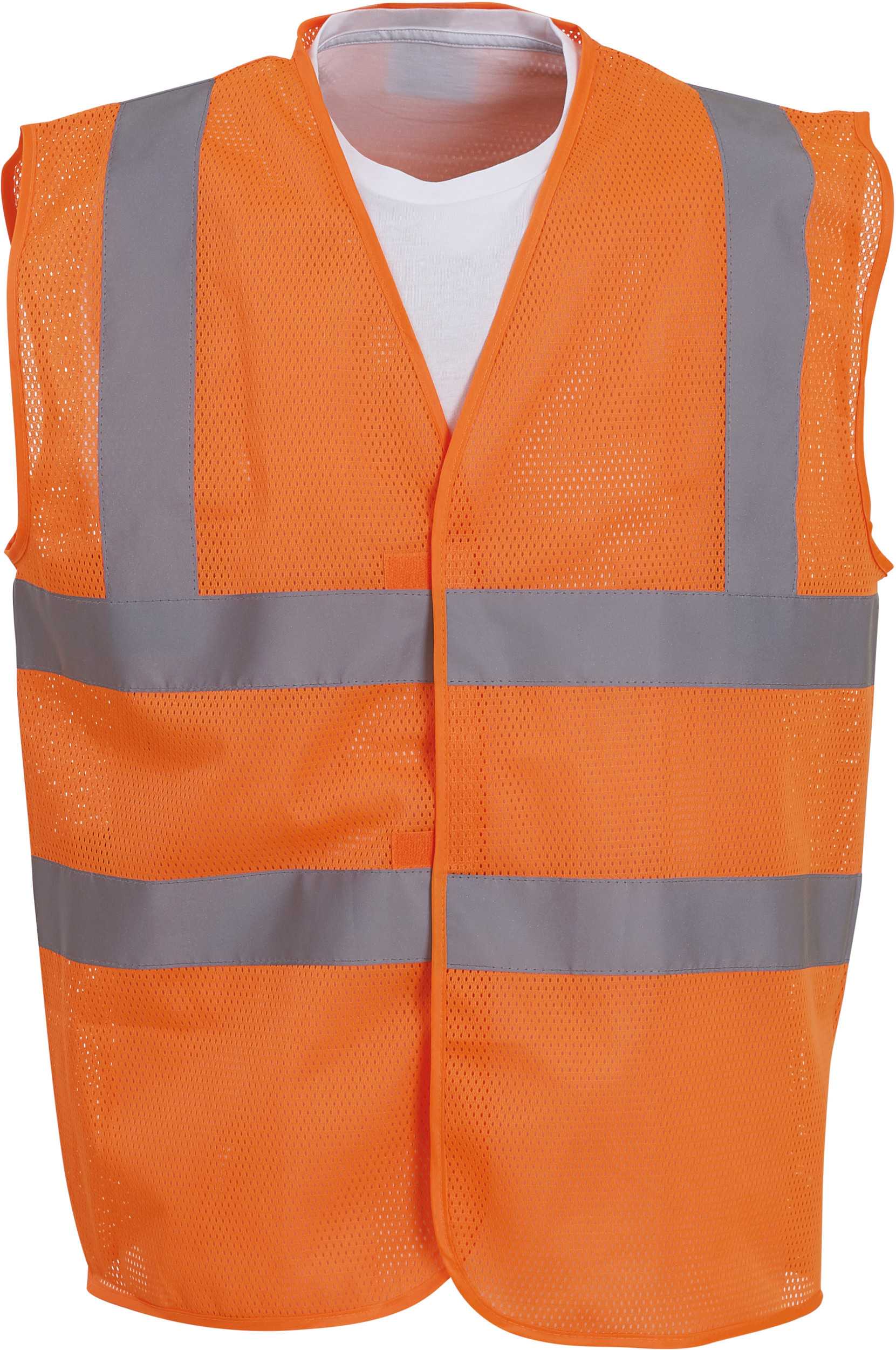 Chaleco alta visibilidad con malla reciclada entallada Hi Vis Orange