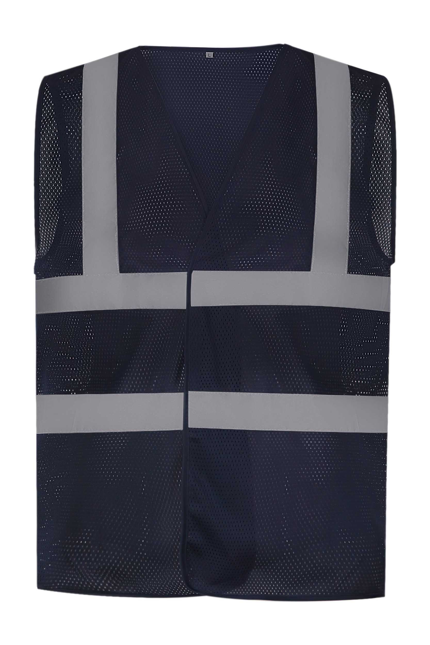 Chaleco alta visibilidad con malla reciclada entallada Navy