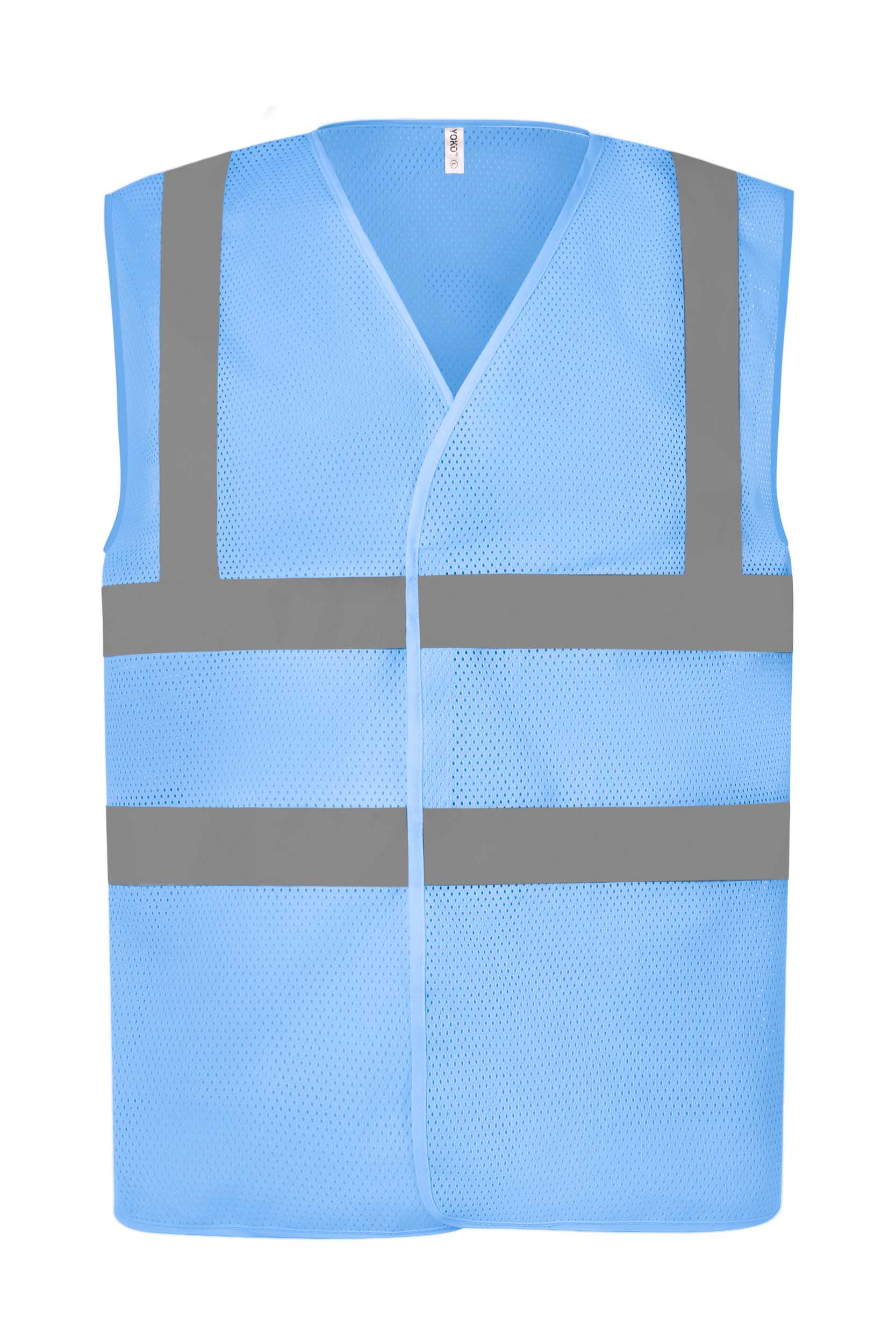 Chaleco alta visibilidad con malla reciclada entallada Sky Blue